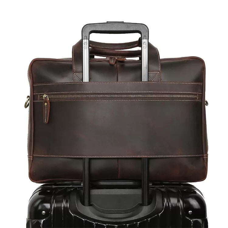 Vintage Genuine Crazy horse Leather Laptop Bag