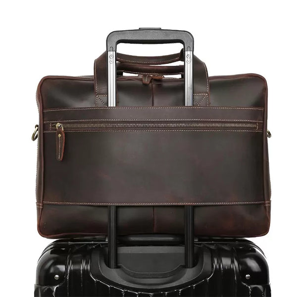 Vintage Genuine Crazy horse Leather Laptop Bag