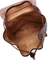 Hook Closure Genuine Leather Backpack