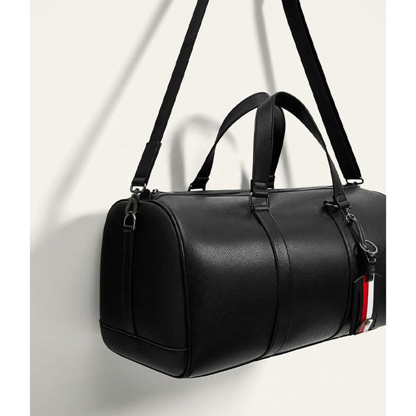 Genuine Leather Black Duffle Bag