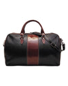 Genuine Leather Black And Brown Duffle Bag