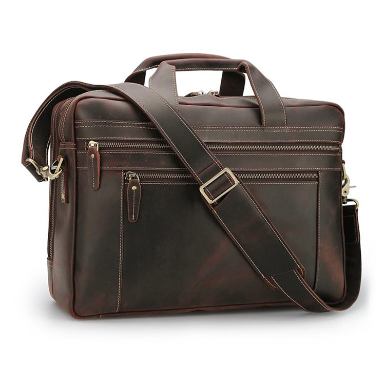 Vintage Genuine Crazy horse Leather Laptop Bag