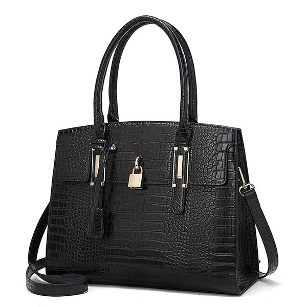 Women’s Crocodile Pattern Genuine Leather Handbag